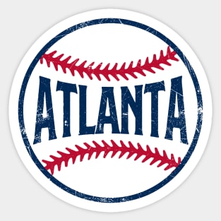 Atlanta Retro Baseball - Navy Sticker